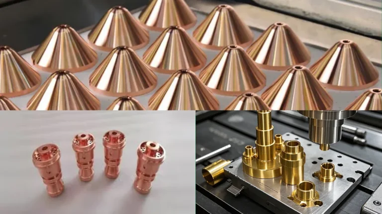 CNC-machined parts made from materials such as brass, bronze, and copper