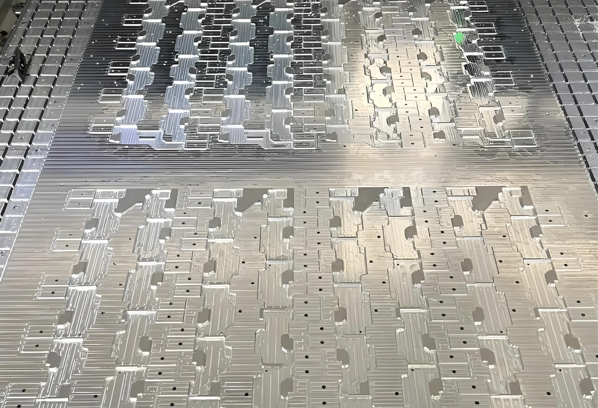 Batch secondary processing of aluminum parts