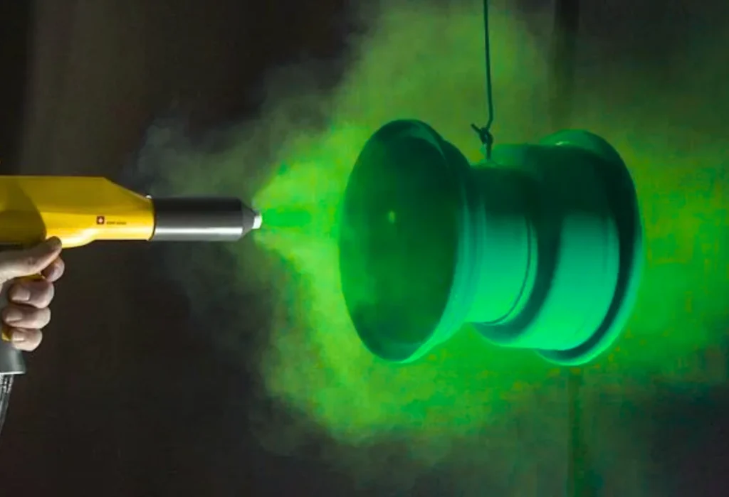 Automotive aluminum parts undergoing powder coating, a service provided by XTJ CNC.